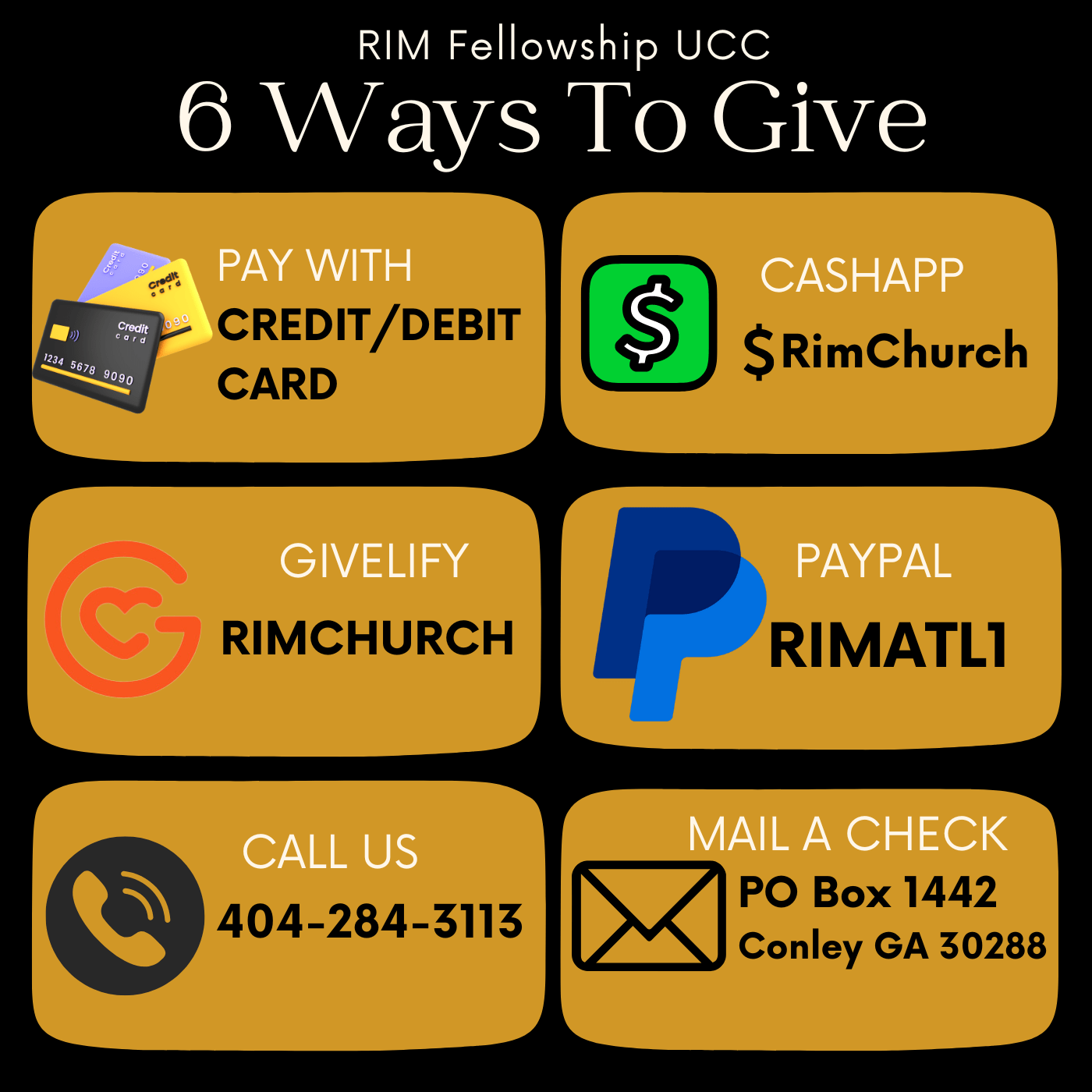 6 Ways To Give (2100 × 2100 px) (2500 × 2500 px) (1400 × 1400 px)