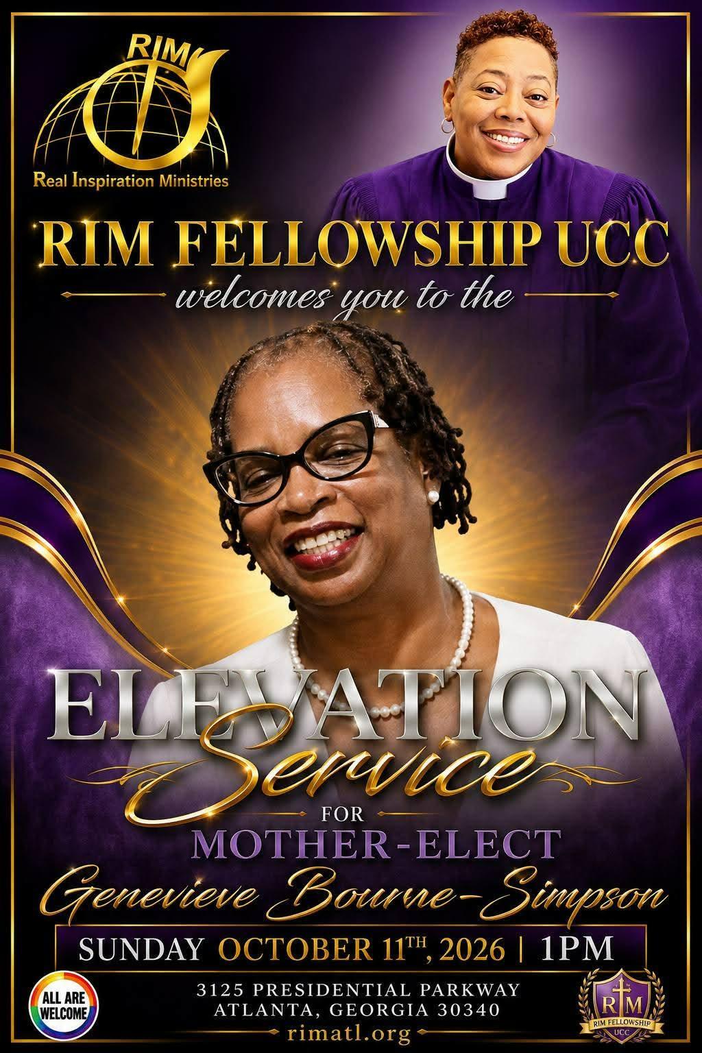 Elevation Service Mother-Elect Genevieve Bourne-Simpson